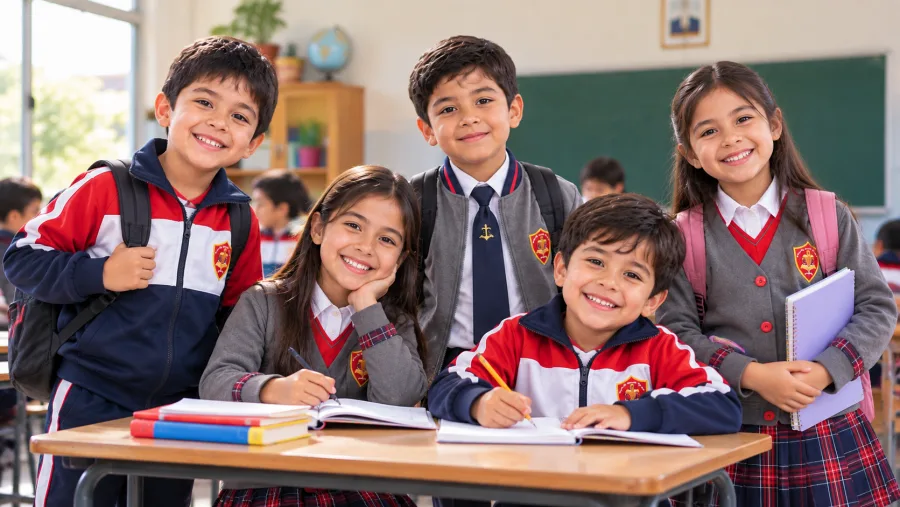 Estudiantes de Primaria sonriendo en su aula durante la clase